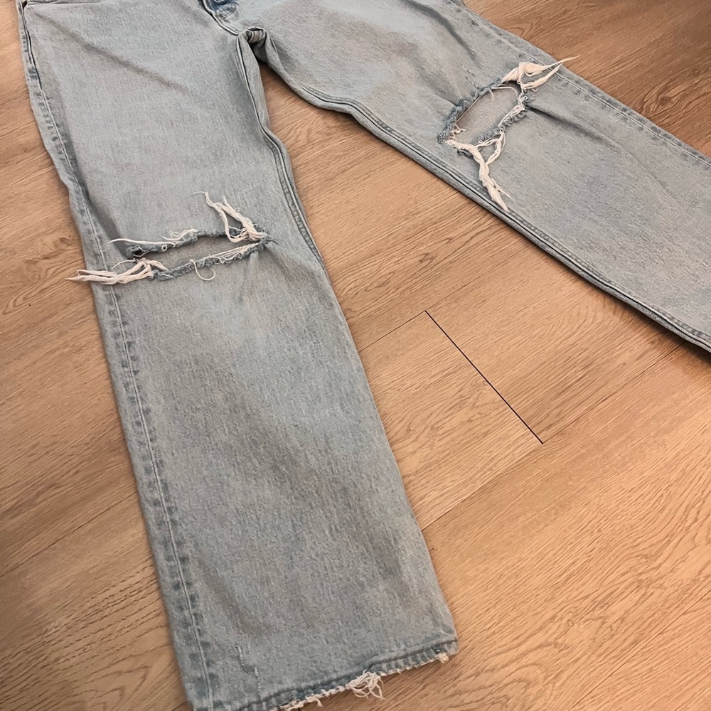Abercrombie & Fitch Light Blue Distressed Baggy Jeans - Picture 5 of 7